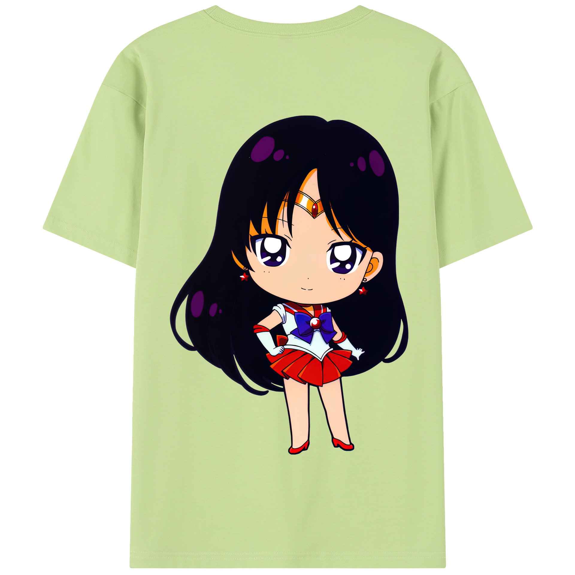 （画像用） 美少女戦士セーラームーン 火野レイ ひの レイ Sailor Moon Hino Rei （セーラーマーズ,Sailor Mars） 綿100％半袖Tシャツ（背面プリント）